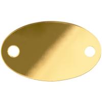 Шильдик металлический Alfa Oval, золотистый глянцевый