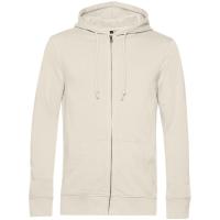 Толстовка на молнии с капюшоном унисекс BNC Inspire (Organic), молочно-белая