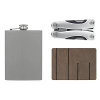 Набор с мультитулом и фляжкой Путешественник 2. 0. , серый