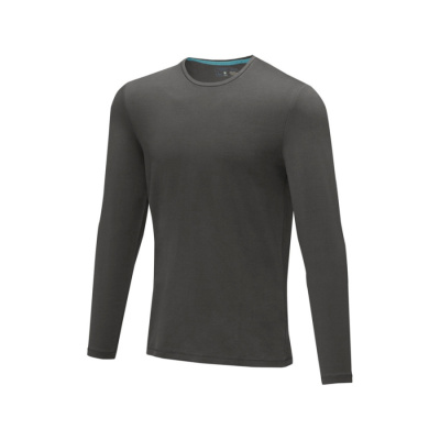 Ponoka мужская футболка из органического хлопка, длинный рукав, storm grey (размер XS)