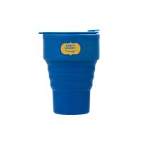 Силиконовый складной стакан GoCup, синий индиго, тампопечать