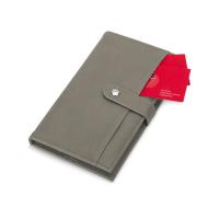 Блокнот-кошелек с сменным блоком А6 Wall Street, 64 листа, темно-серый