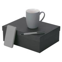 Подарочный набор c кружкой, пластиковой ручкой и повербанком С2, 10000 мА·ч, серый