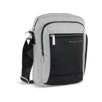 Сумка наплечная мужская BUGATTI Sera, светло-серая, полиэстер, 21х6х26, 5 см, 2, 5 л