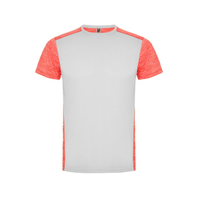 Спортивная футболка Zolder мужская, белый/меланжевый неоновый коралловый