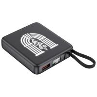 Внешний аккумулятор с подсветкой лого Nex, 5000 мАч, черный