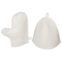 Банный набор из шапки и рукавицы Renew, белый