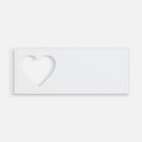 Лейбл из ПВХ с вырубкой «Сердце», белый