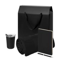 Подарочный набор Welcome Pack Spark, черный (термокружка, ежедневник, ручка, плед, коробка-пакет)