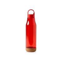 Бутылка Basti с пластиковым корпусом и пробковым дном, красный