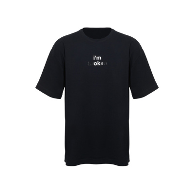 Футболка оверсайз Vienna унисекс,  черный с нанесением Трафарет Скульптура 2 цвета (размер S)