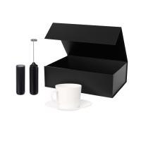 Подарочный набор Милки, Бариста (Milky, Barista), черный (вспениватель молока, чайная пара)