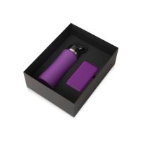 Подарочный набор с бутылкой для воды и повербанком С2, 10000 мА·ч, фиолетовый