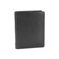 Портмоне BUGATTI Primo, чёрное, натуральная воловья кожа, 10х1, 5х12, 5 см
