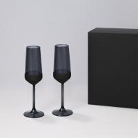 Подарочный набор 2 бокала для шампанского Black Edition в черной коробке