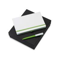 Подарочный набор Jacque white 2. 0. с ручкой и блокнотом, зеленое яблоко