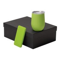 Подарочный набор с термокружкой и повербанком С2, 10000 мА·ч, зеленое яблоко