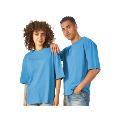 Футболка оверсайз Liyon унисекс, лазурный (размер M-L)