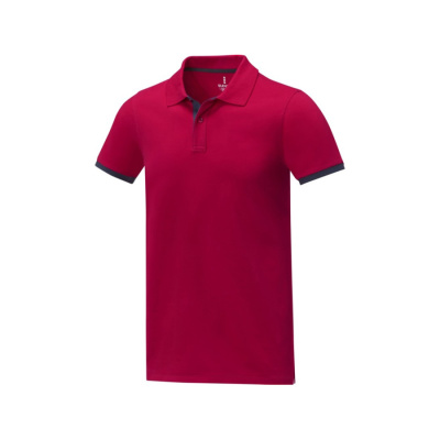 Morgan Двухцветное мужское поло с коротким рукавом, красный