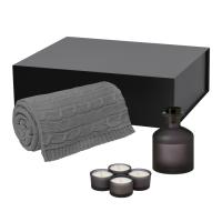 Подарочный набор Sento, Fado, серый (свеча, диффузор, плед)