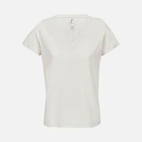 Футболка женская Regent Women с V-образным вырезом, молочно-белая