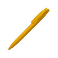 Шариковая ручка Coral Gum с прорезиненным soft-touch корпусом и клипом. , охра