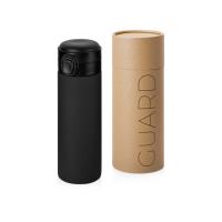 Вакуумная термокружка Waterline c кнопкой Guard, 400 мл, тубус, черный
