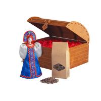 Подарочный набор: кукла фарфоровая, чай Малина с мятой, синий