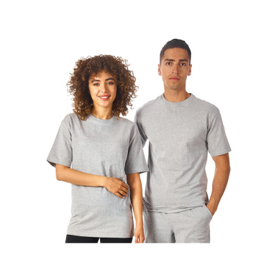 Футболка из френч терри Warsaw унисекс 220гр, серый меланж (размер 2XL)