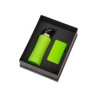 Подарочный набор с бутылкой для воды и повербанком С2, 10000 мА·ч, зеленое яблоко