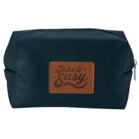 Косметичка из эко-кожи Enio, темно-синий (патчи)