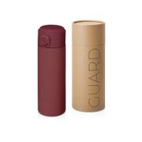 Вакуумная термокружка Waterline c кнопкой Guard, 400 мл, тубус, бургунди