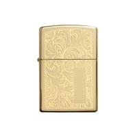 Зажигалка ZIPPO Venetian с покрытием High Polish Brass, латунь/сталь, золотистая, 38x13x57 мм