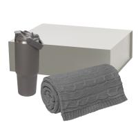 Подарочный набор Montana, серый (плед, термокружка)