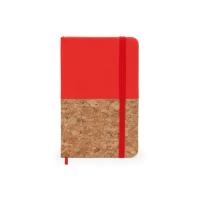 Блокнот А6 Ирис с комбинированной обложкой, натуральный/красный