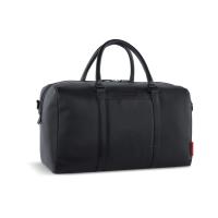 Сумка дорожная BUGATTI Clark, чёрная, воловья кожа/полиэстер, 45х20х27, 5 см, 24 л