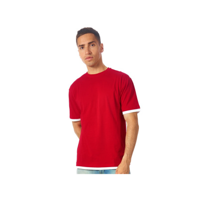 Футболка Rotterdam мужская, красный/белый (размер 2XL)