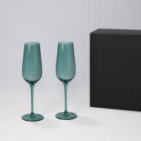 Подарочный набор 2 бокала для шампанского Capri в черной коробке