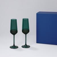 Подарочный набор 2 бокала для шампанского Emerald в синей коробке