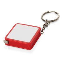 Брелок-рулетка, 1 м. , белый/красный