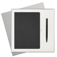 Подарочный набор Moon river, черный (ежедневник, ручка)