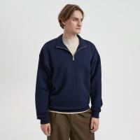 Толстовка на молнии унисекс FLOW, темно-синяя, размер 3XL/4XL