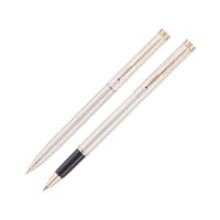 Набор Pierre Cardin PEN&amp; PEN: ручка шариковая + роллер. Цвет - серебристо-бежевый. Упаковка Е. 
