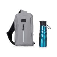 Подарочный набор с бутылкой для воды в сумке - слинге 
Athletic nomad, синий