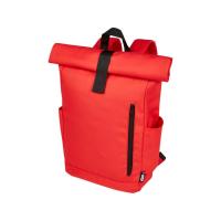 Рюкзак Byron 15, 6 объемом 18 л со скручиваемым верхом, изготовленный из переработанного ПЭТ по стандарту GRS, красный