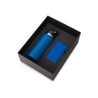 Подарочный набор с бутылкой для воды и повербанком С2, 10000 мА·ч, синий