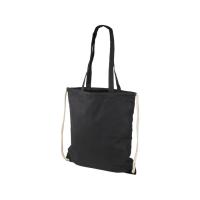 Рюкзак со шнурком Eliza из хлопчатобумажной ткани плотностью 240 г/м2, черный