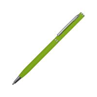 Ручка металлическая шариковая Атриум с покрытием софт-тач, зеленое яблоко