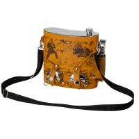 Набор Подарочный: фляга 510/2(рыжая кожа), 1, 5 л+ 2 стаканчика+нож