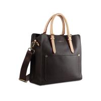 Сумка-портфель женская BUGATTI Ella, тёмно-коричневая, полиуретан, 30х11, 5х28 см